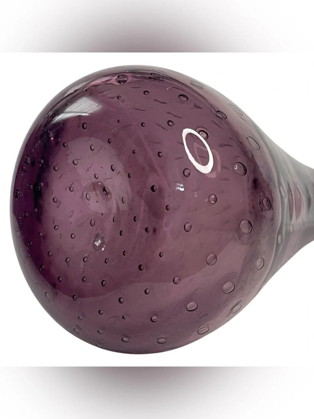 Vintage Empoli Style Amethyst Purple Glass Genie Decanter Stopper 15” MCM Italy